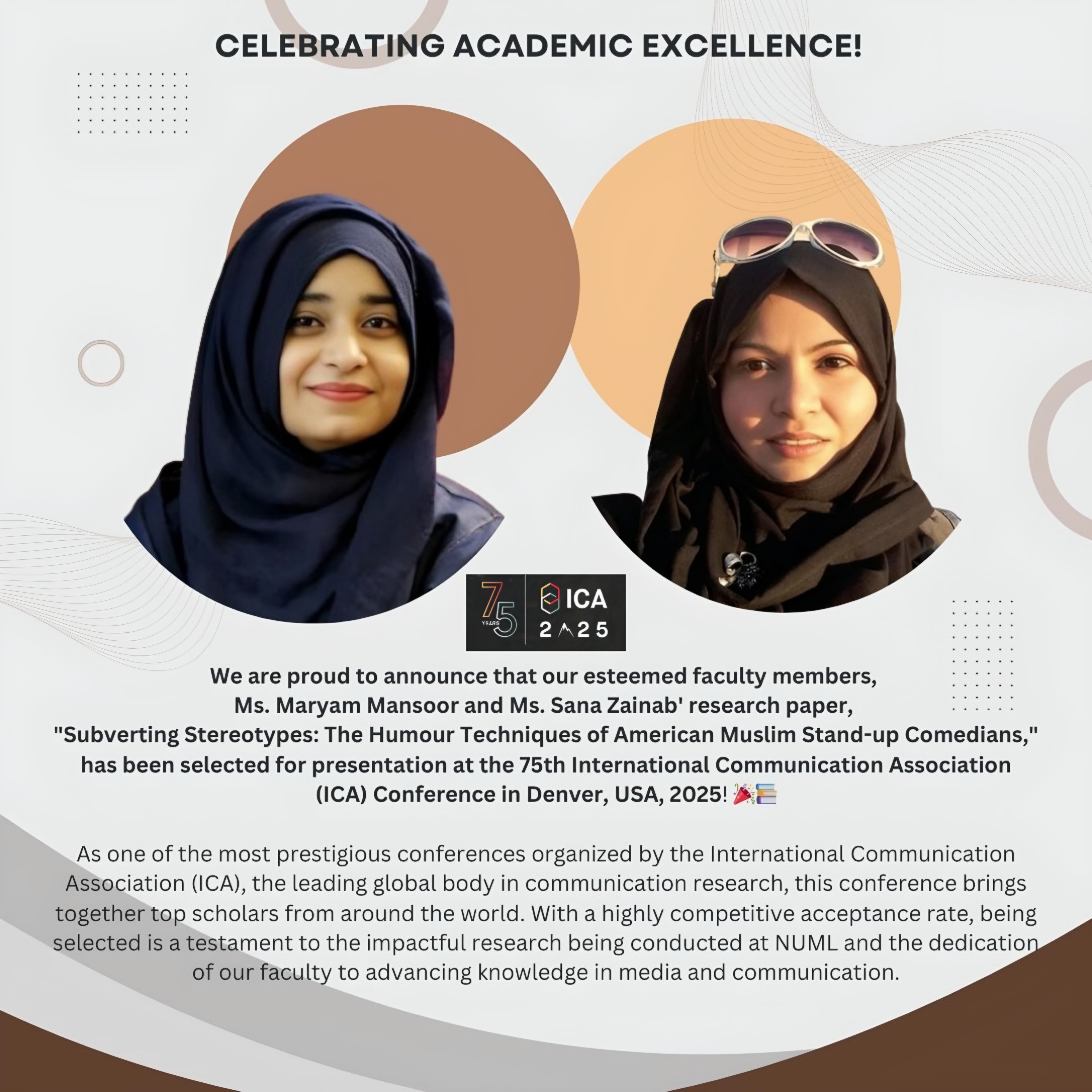 Ms. Maryam Mansoor and Ms. Sana Zainab